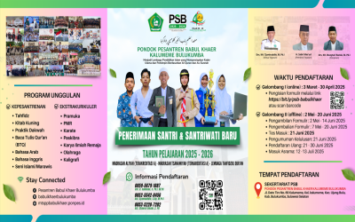 INFORMASI PENDAFTARAN PONDOK PESANTREN BABUL KHAER KALUMEME BULUKUMBA TAHUN PELAJARAN 2025/2026